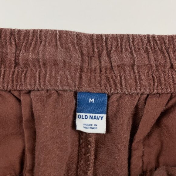 Old Navy Root Beer Brown Linen Blend Slim Leg Ankle Pant M - Picture 3 of 6